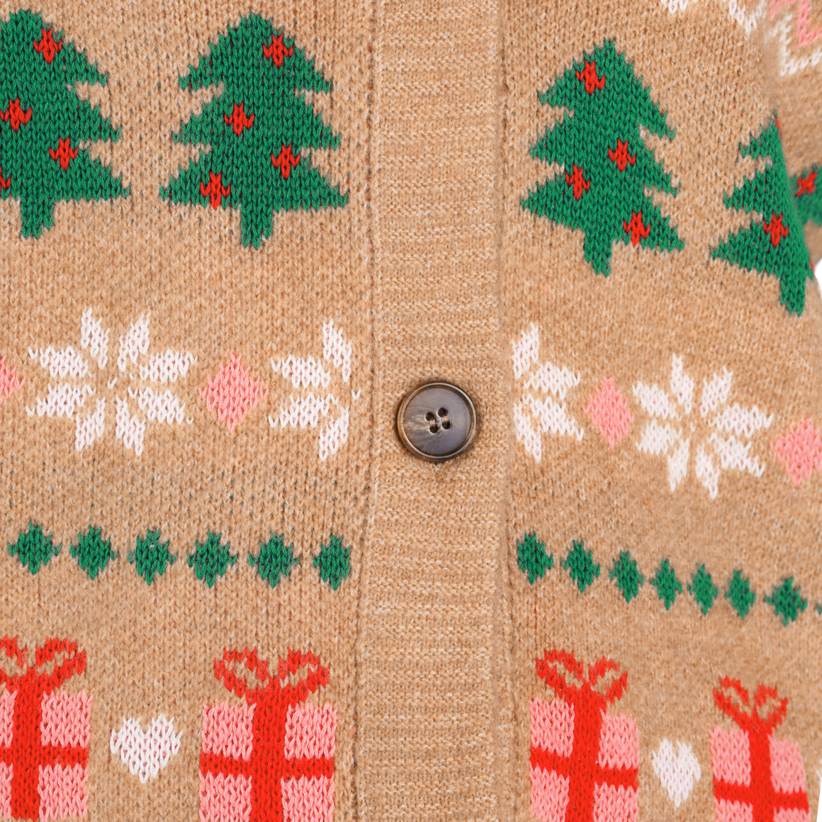 Damen Weihnachtsstrickjacke gemustert