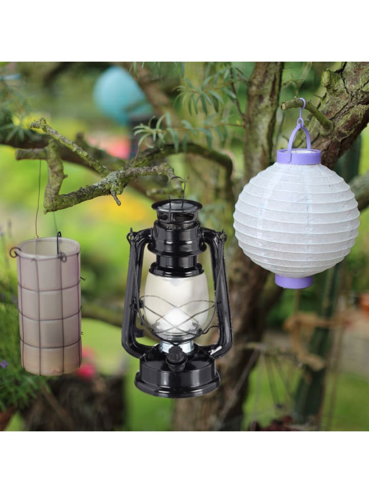 relaxdays 2x Sturmlaterne LED in Schwarz günstig kaufen onesize