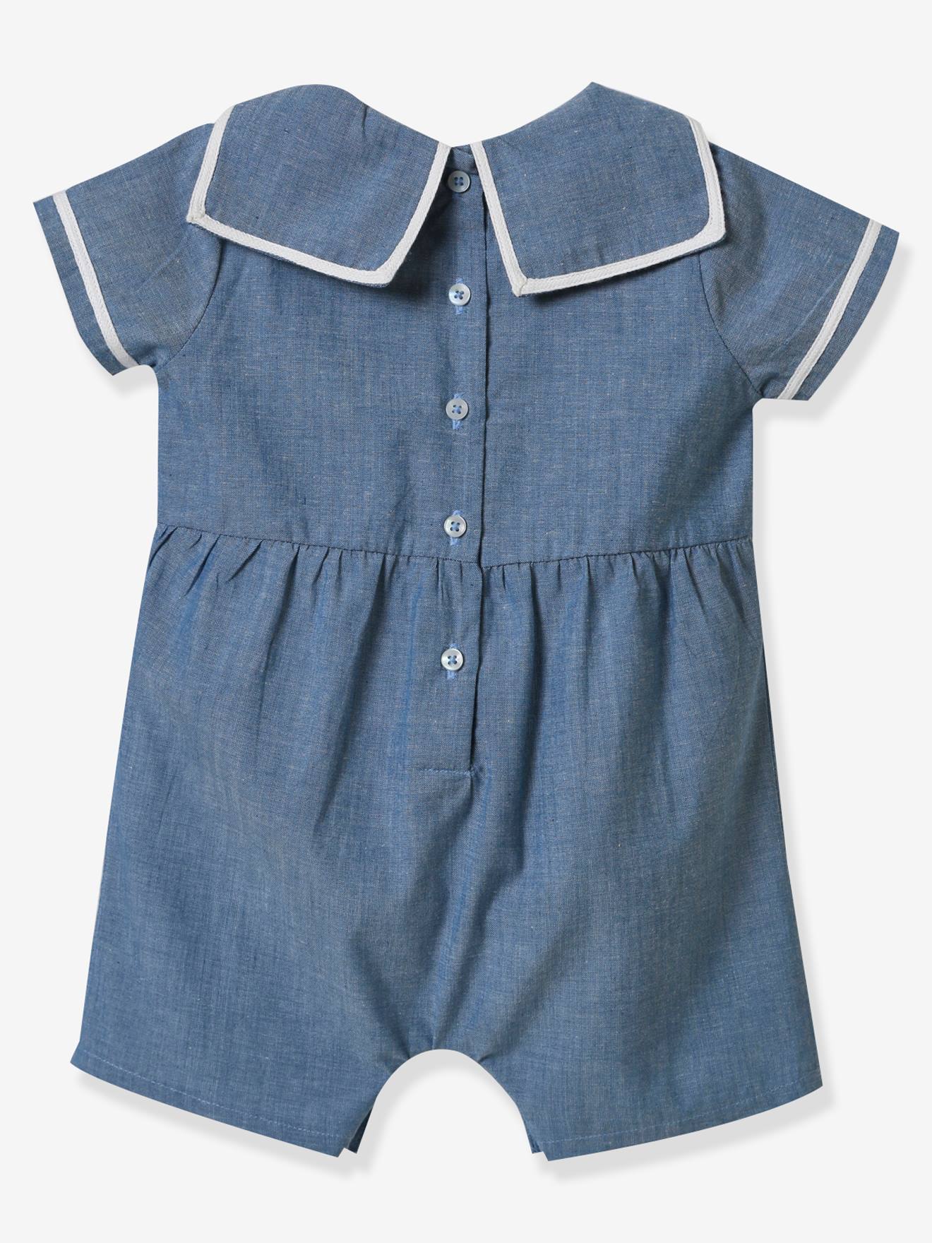 Combinaison Bébé col marin CYRILLUS bleu