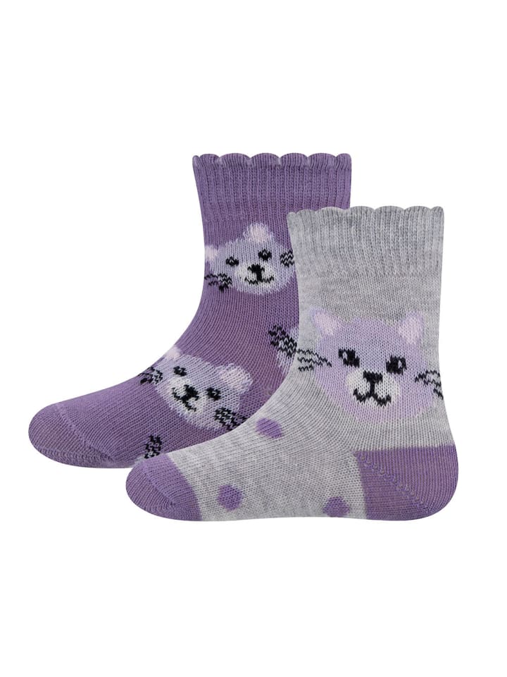 ewers 2er-Set Socken 2er Pack Katze in flieder-sweater grau mel. günstig kaufen