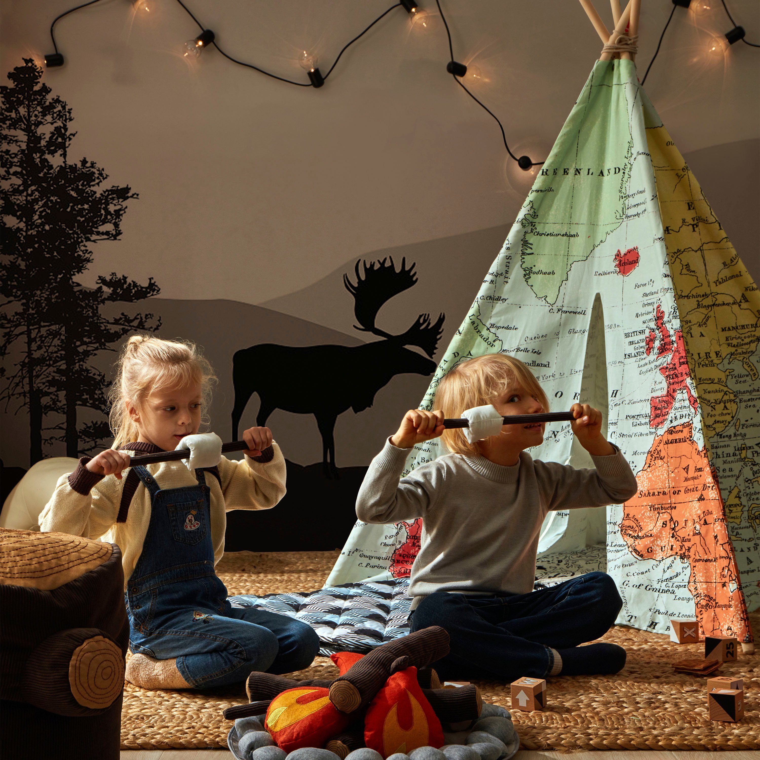 Sunny Tipi-Zelt Weltkarte