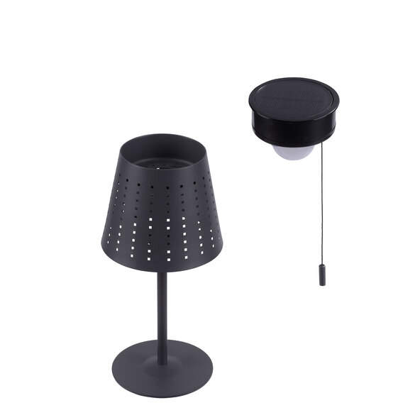 LED Akku-Solar-Tischleuchte Mandy, anthrazit