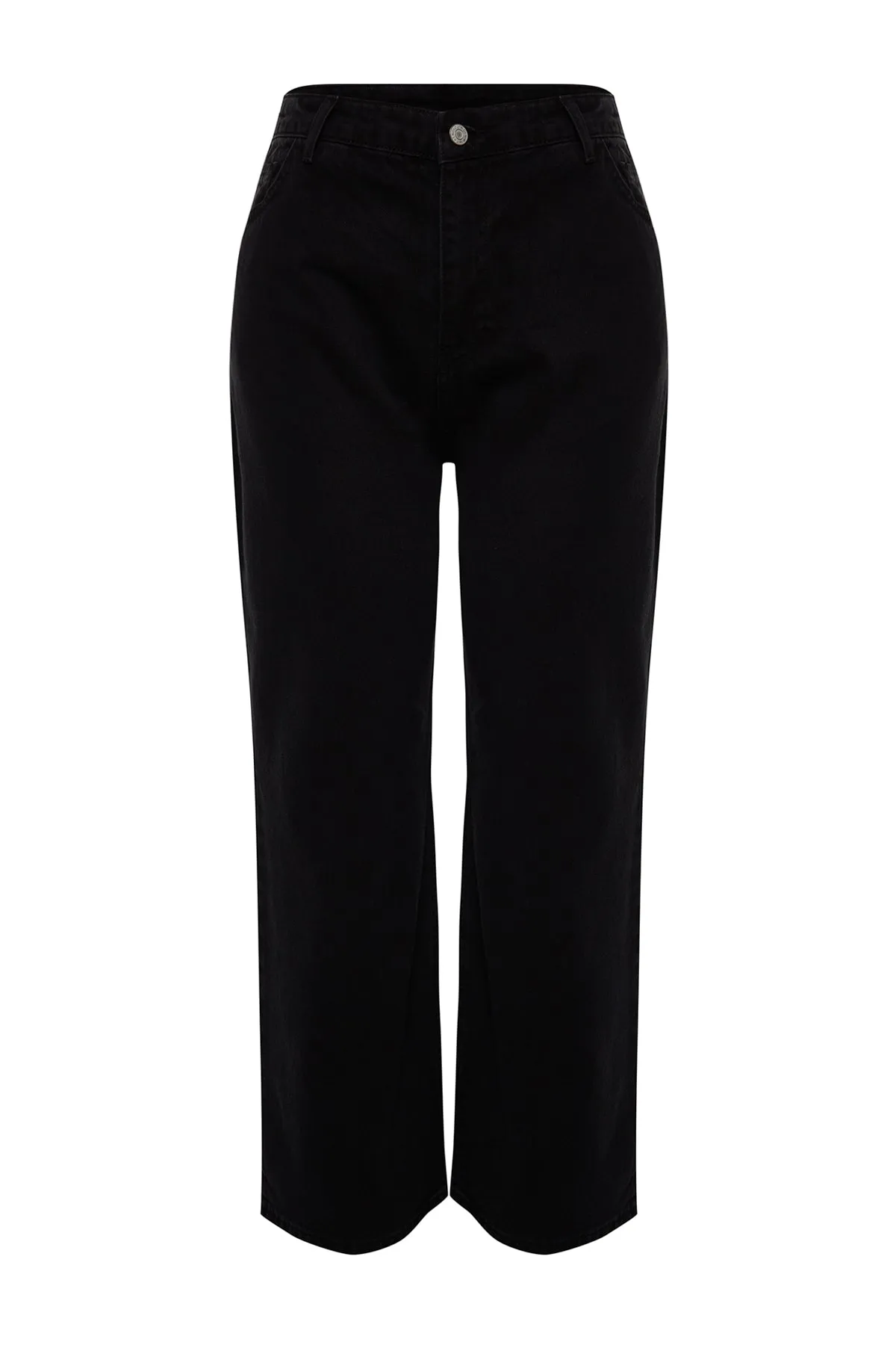 Trendyol Curve  Anthrazitfarbene, weit geschnittene Jeans mit hoher Taille TBSSS22JE0211