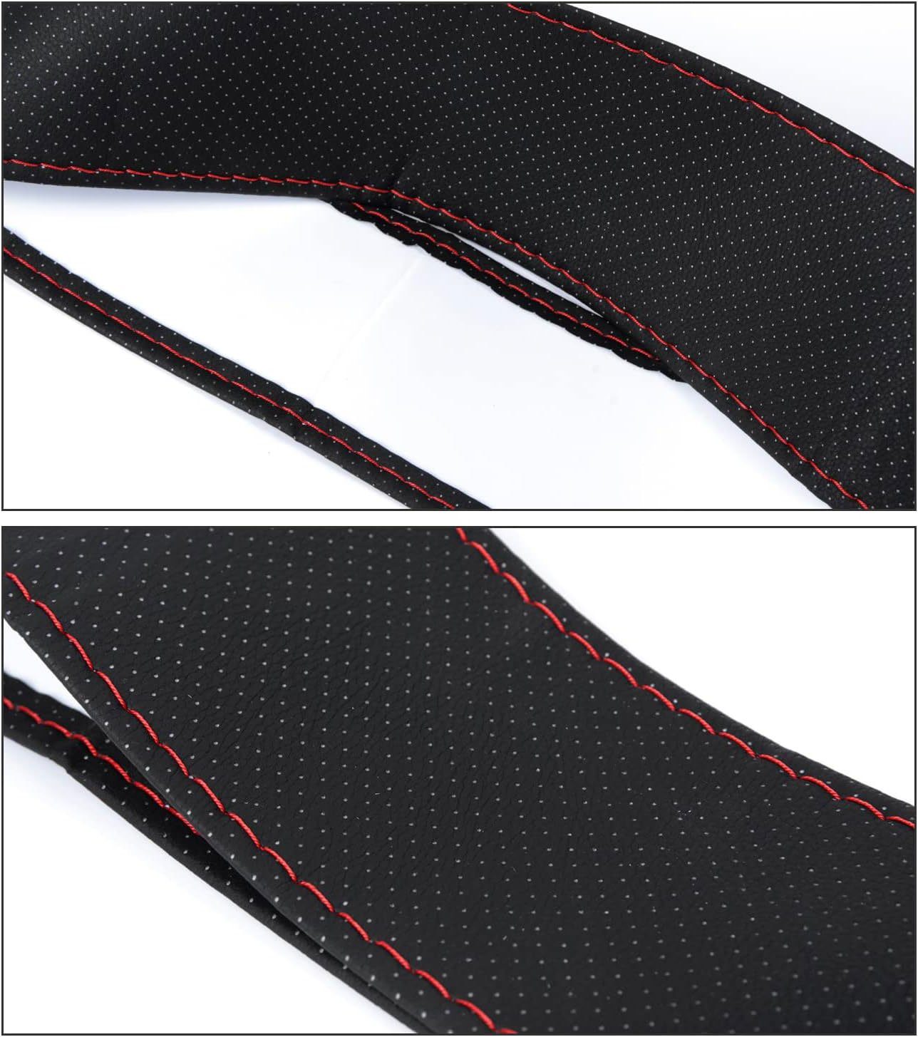 Sarfly Lenkradbezug DIY Lenkradschutz Lenkradschoner aus Mikrofaser mit Nadel und Faden, Ø 37,00 - 40,00 cm, (1-tlg., Anti-Rutsch, Verschleißfest, Hitz), Oberschicht aus Rindsleder