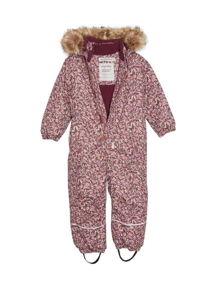 Minymo Schneeoverall 162144KW Schneeanzug mit Kapuze und Fußschlafen in Rosa günstig kaufen