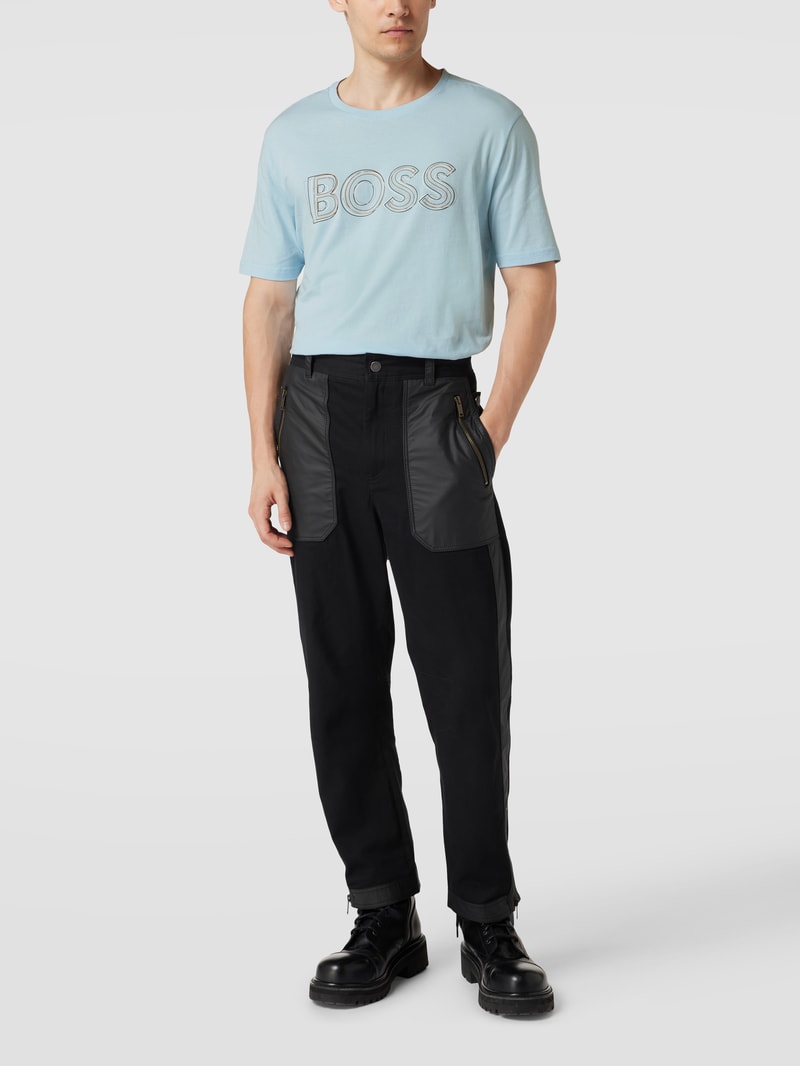 T-Shirt mit Logo-Print in hellblau