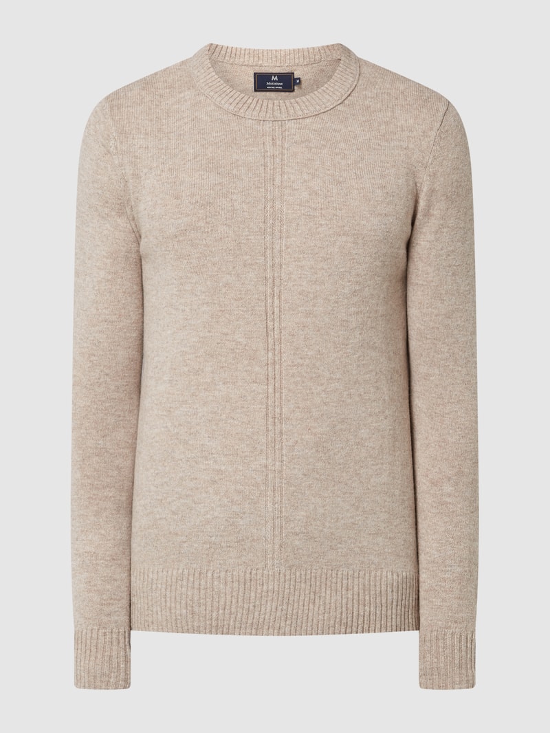 Pullover aus Lammwollmischung Modell 'Mablake' in taupe meliert
