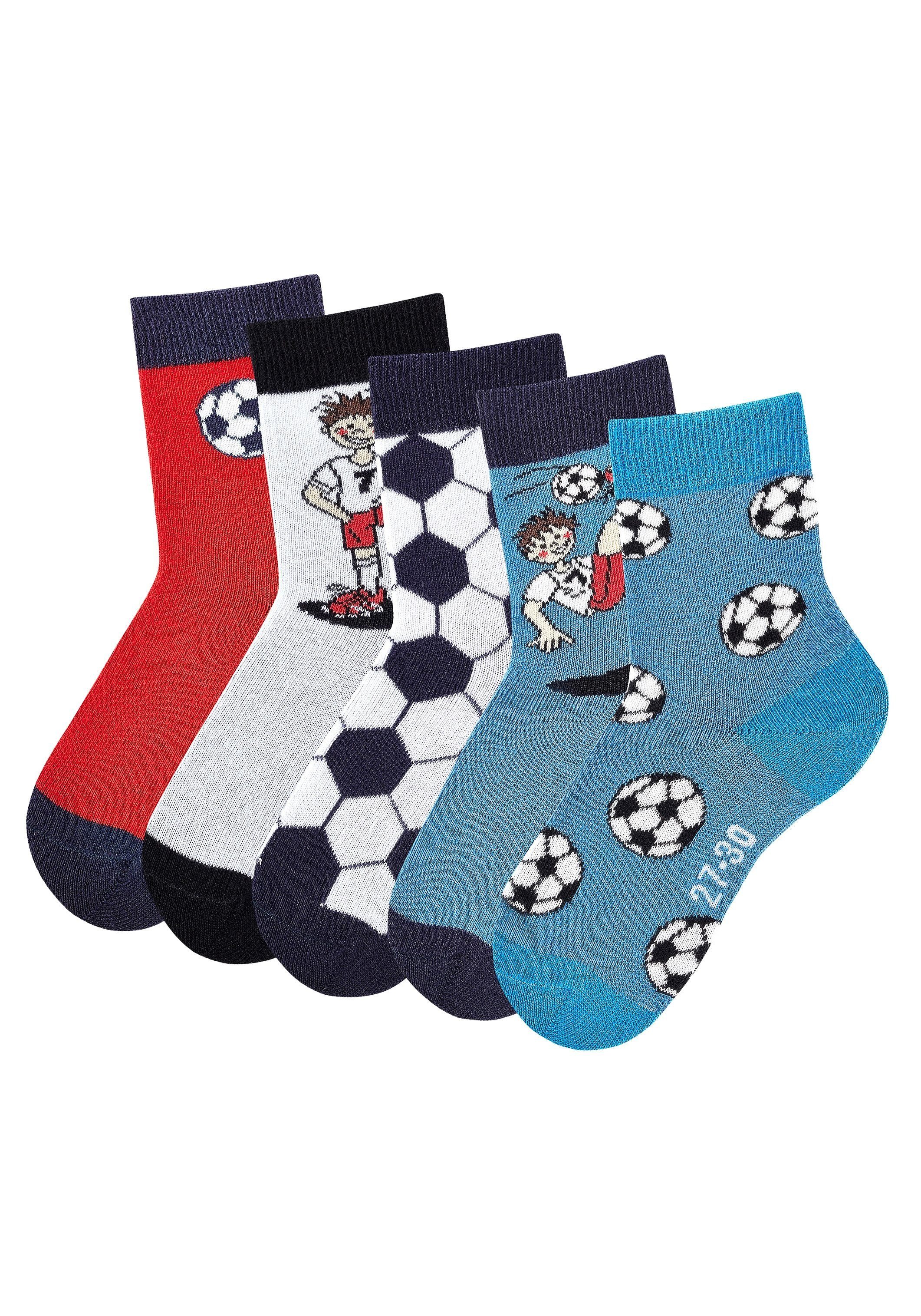H.I.S Socken (5-Paar) mit Fußballmotiven