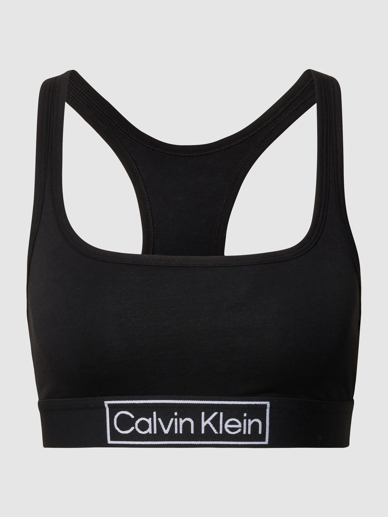 Bustier mit Logo-Bund in schwarz