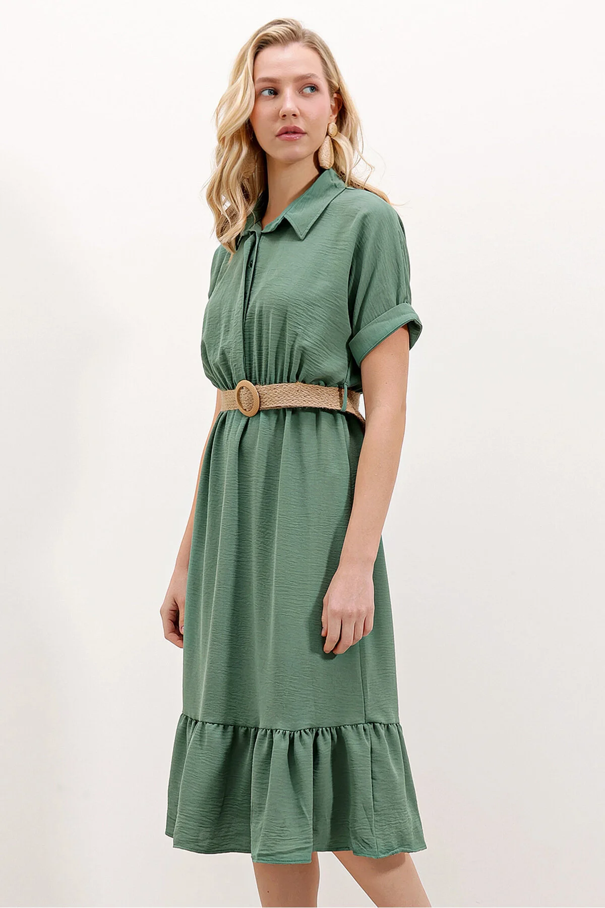 Bigdart  2292 Kleid mit Gürtel - Minze