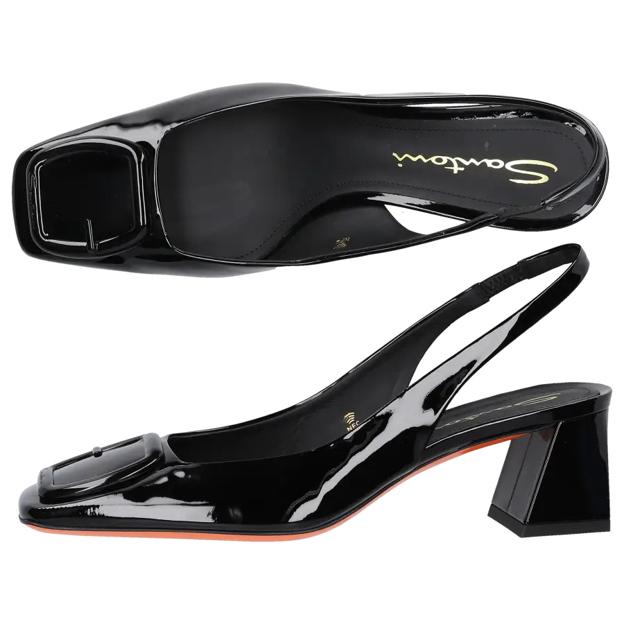 Santoni - Slingpumps 70342 Lackleder - schwarz