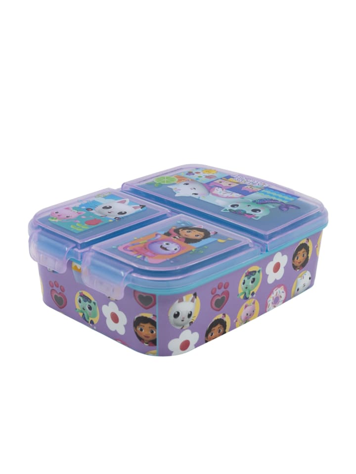 Gabby's Dollhouse Kinder Premium Lunchbox Brotdose mit 3 Fächern in Lila günstig kaufen onesize