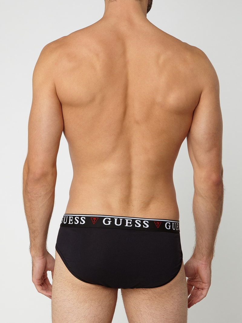 Slip mit elastischem Logo-Bund im 3er-Pack in mittelgrau