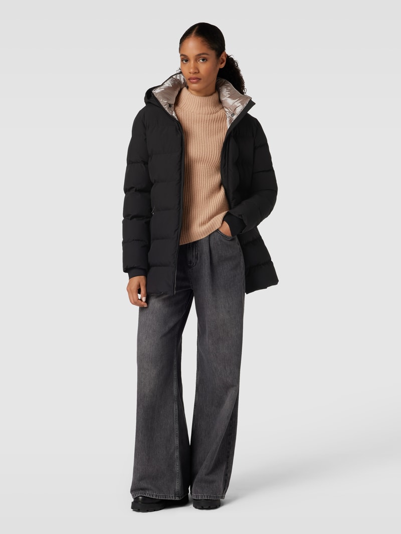 Steppjacke mit abnehmbarer Kapuze Modell 'GOLDMINE' in schwarz
