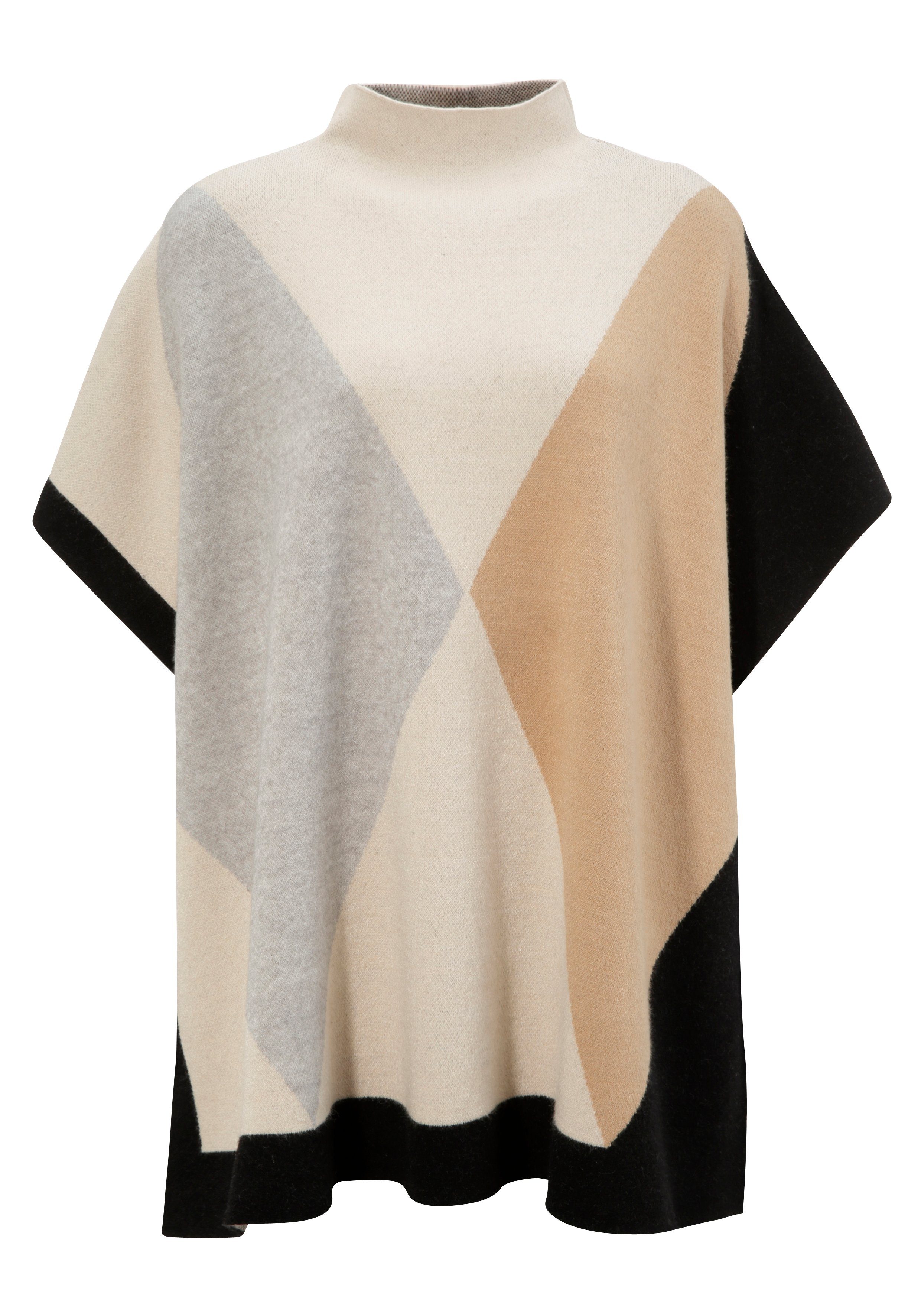 Aniston SELECTED Strickponcho mit kleinem Stehkragen