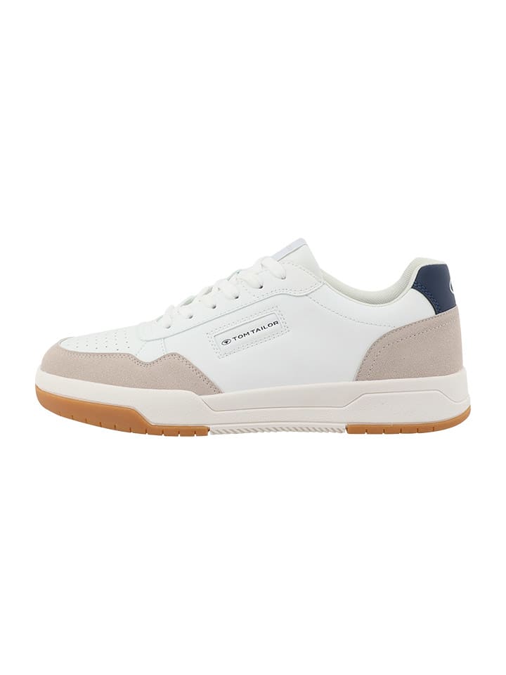 Tom Tailor Sneakers in Weiß/ Beige/ Dunkelblau günstig kaufen
