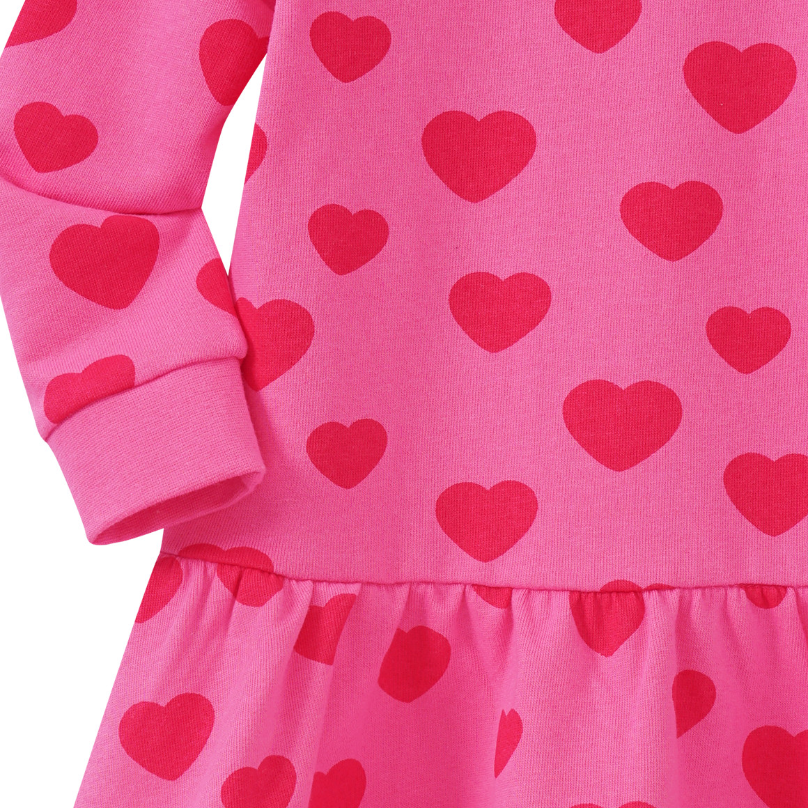 Mädchen Sweatkleid mit Herz-Print
