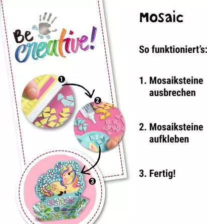 Mosaik Einhorn - Bastelset für Kinder ab 7 Jahren