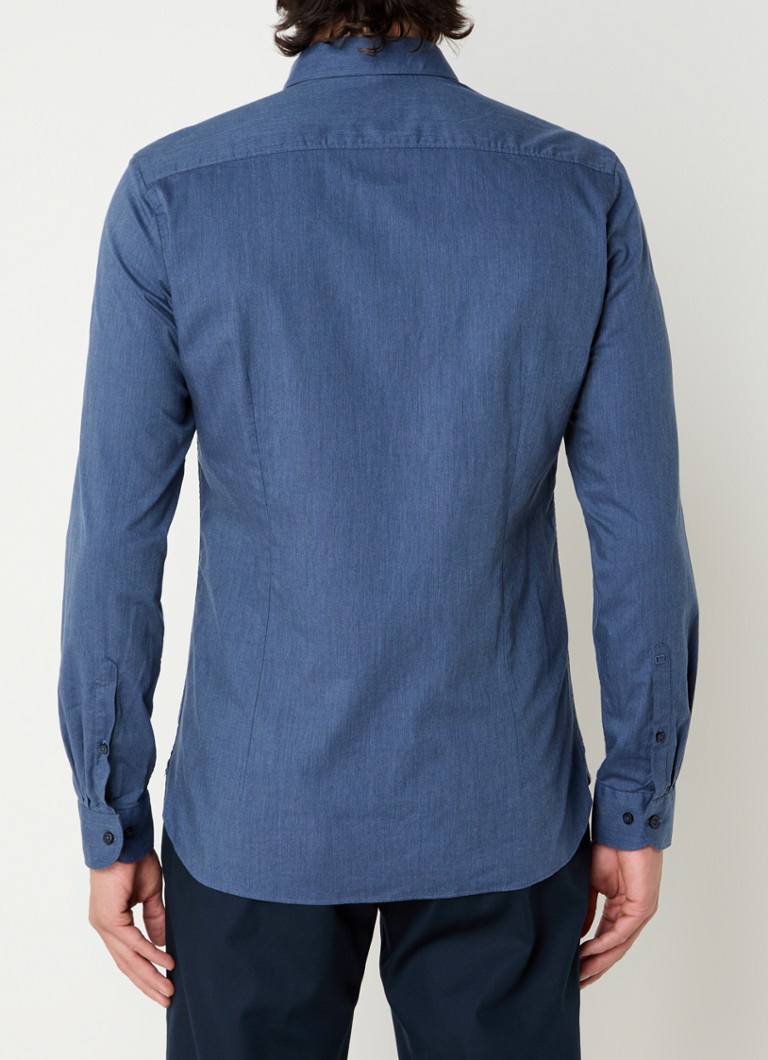 Košile Olymp Level Five slim fit s melanžovým vzorem