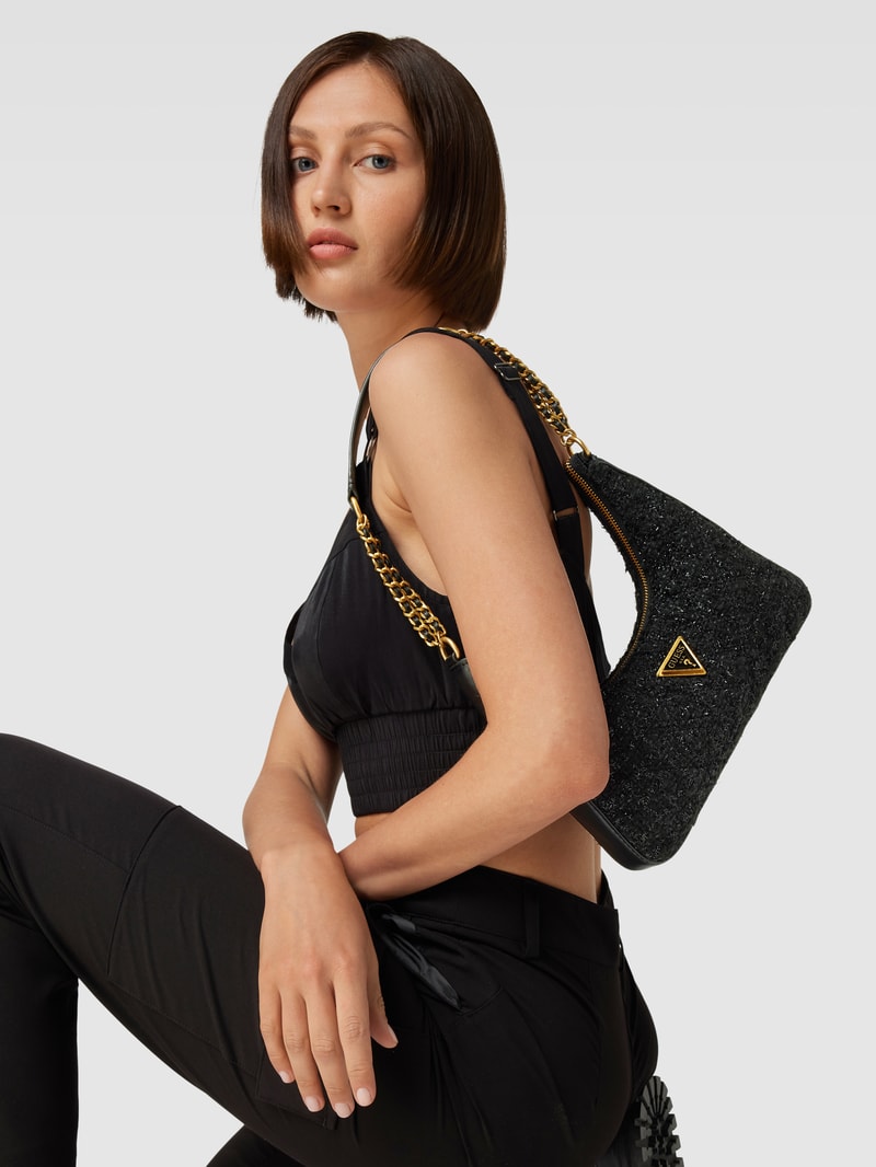 Schultertasche mit Strukturmuster Modell 'GIULLY' in schwarz