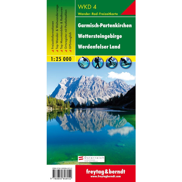 Garmisch-Partenkirchen: Wettersteingebirge, Werdenfelser Land 1 : 25 000 - Fahrradkarte