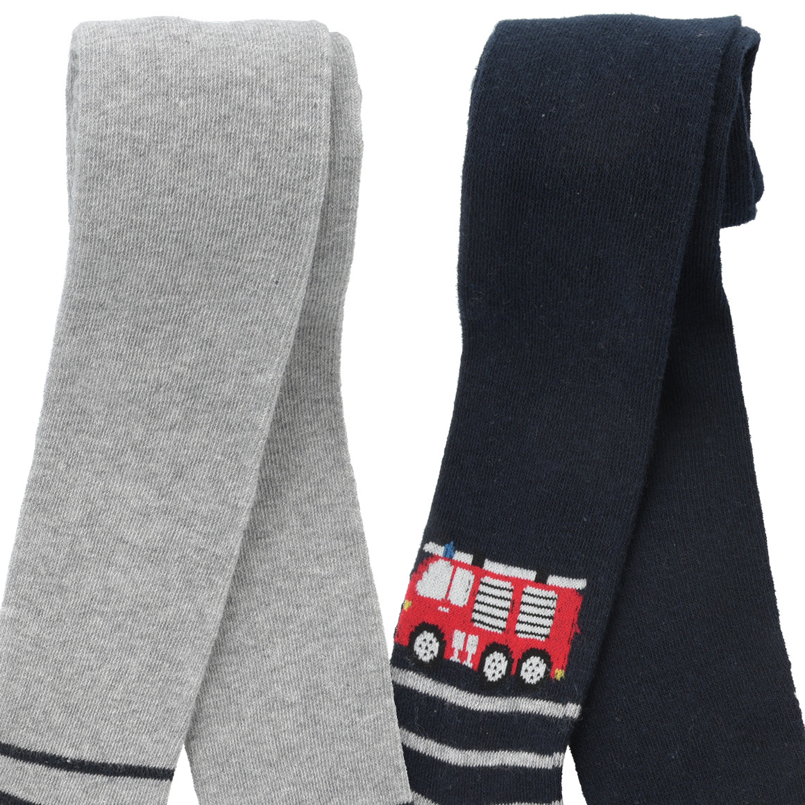 2 Jungen Strumpfhosen mit Feuerwehr-Motiv