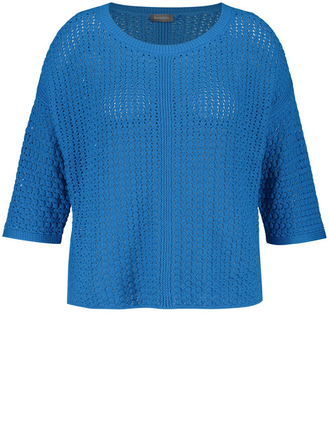 3/4 Arm Pullover aus Lochstrick