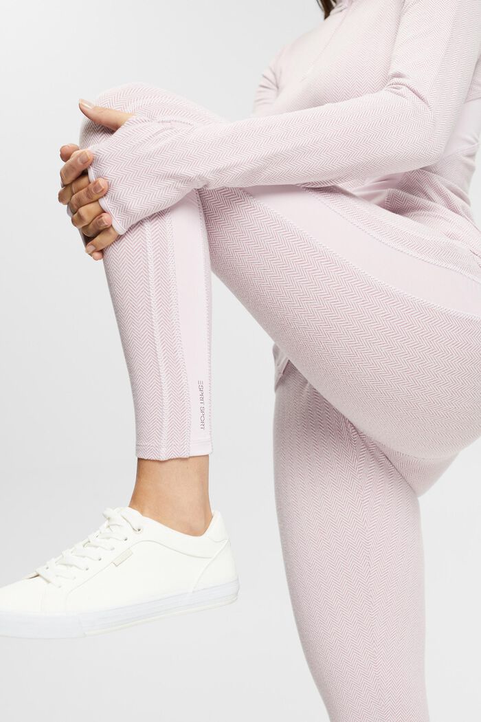 High-Rise-Leggings im Fischgrat-Design