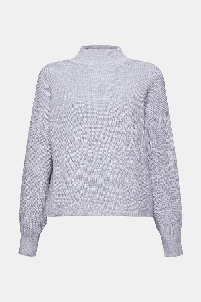 Rippstrickpullover mit Stehkragen