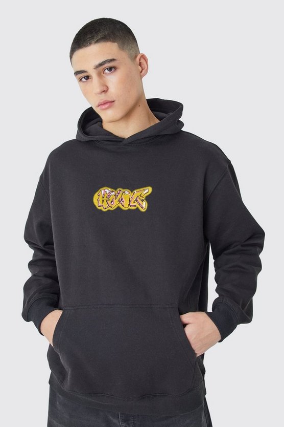 Oversize Hoodie mit Homme Graffiti-Print