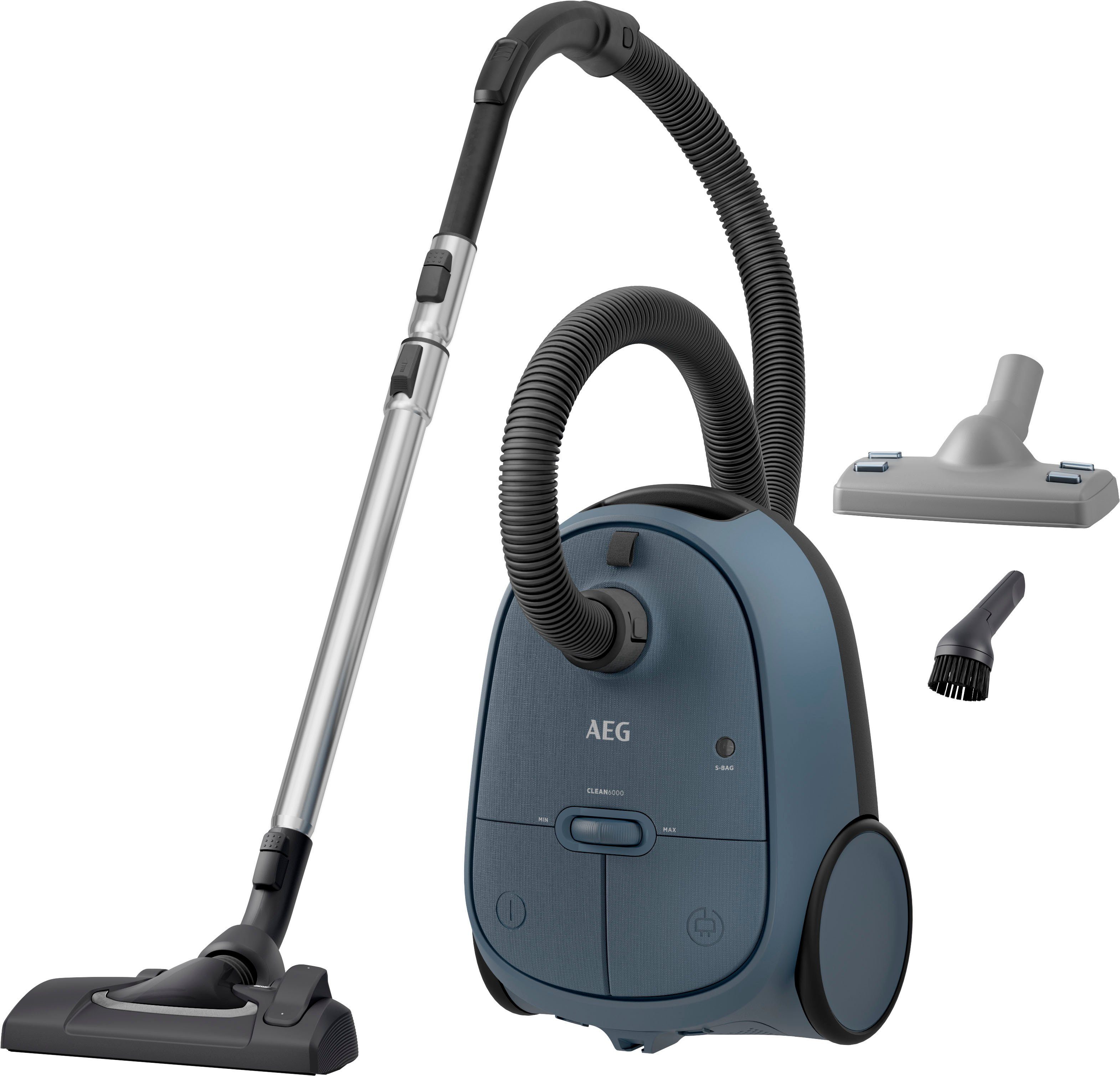 AEG Bodenstaubsauger CLEAN 6000 (AB61C2DB), 850 W, mit Beutel, hohe Saugleistung, inkl. Zusatzdüsen, 50 % Recyclingkunststoff
