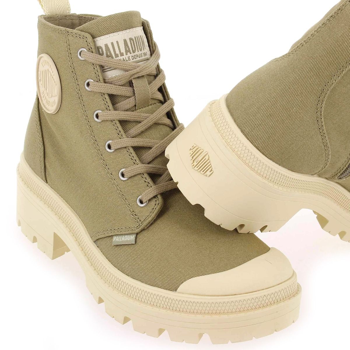 Palladium  PALABASE TWILL - Kaki clair