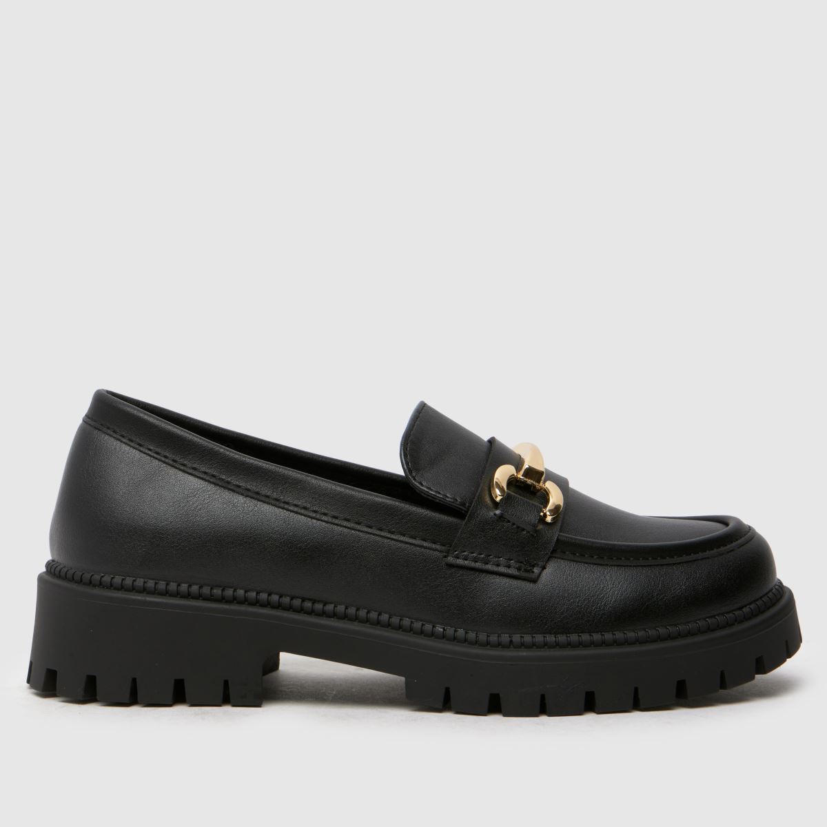 Schuh svarta gitterloafers för flickor, juniorskor