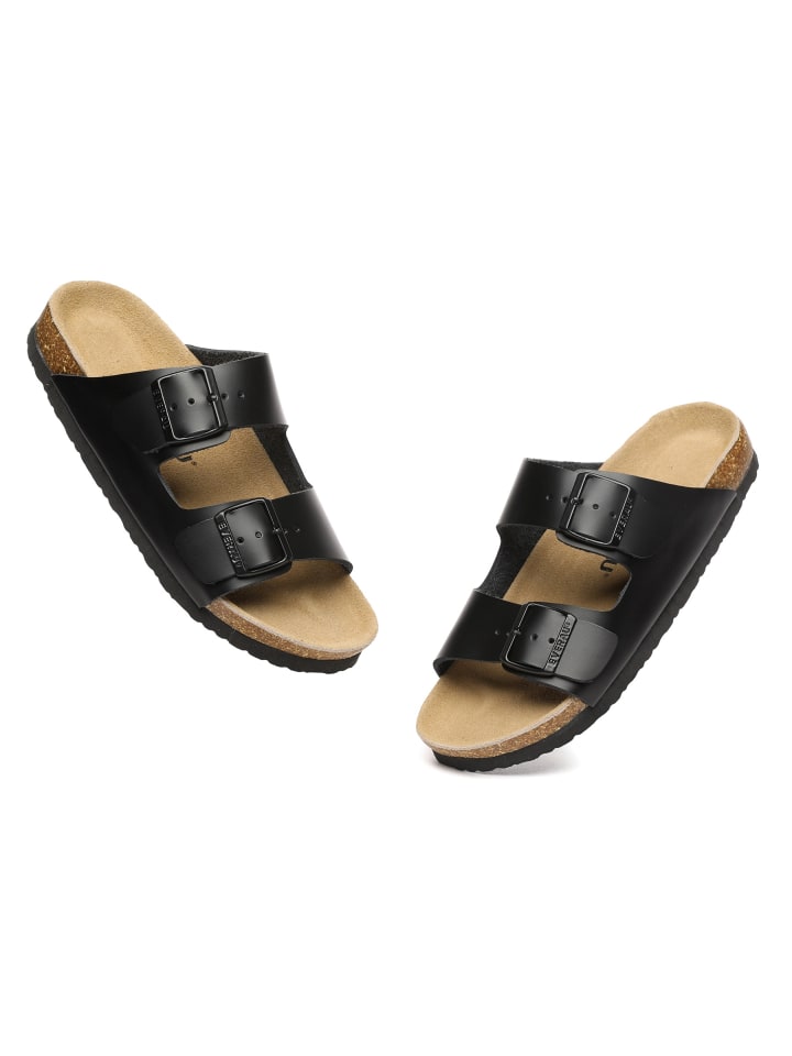 EVERAU Australia Leder Sandalen Duck in Schwarzes Leder günstig kaufen