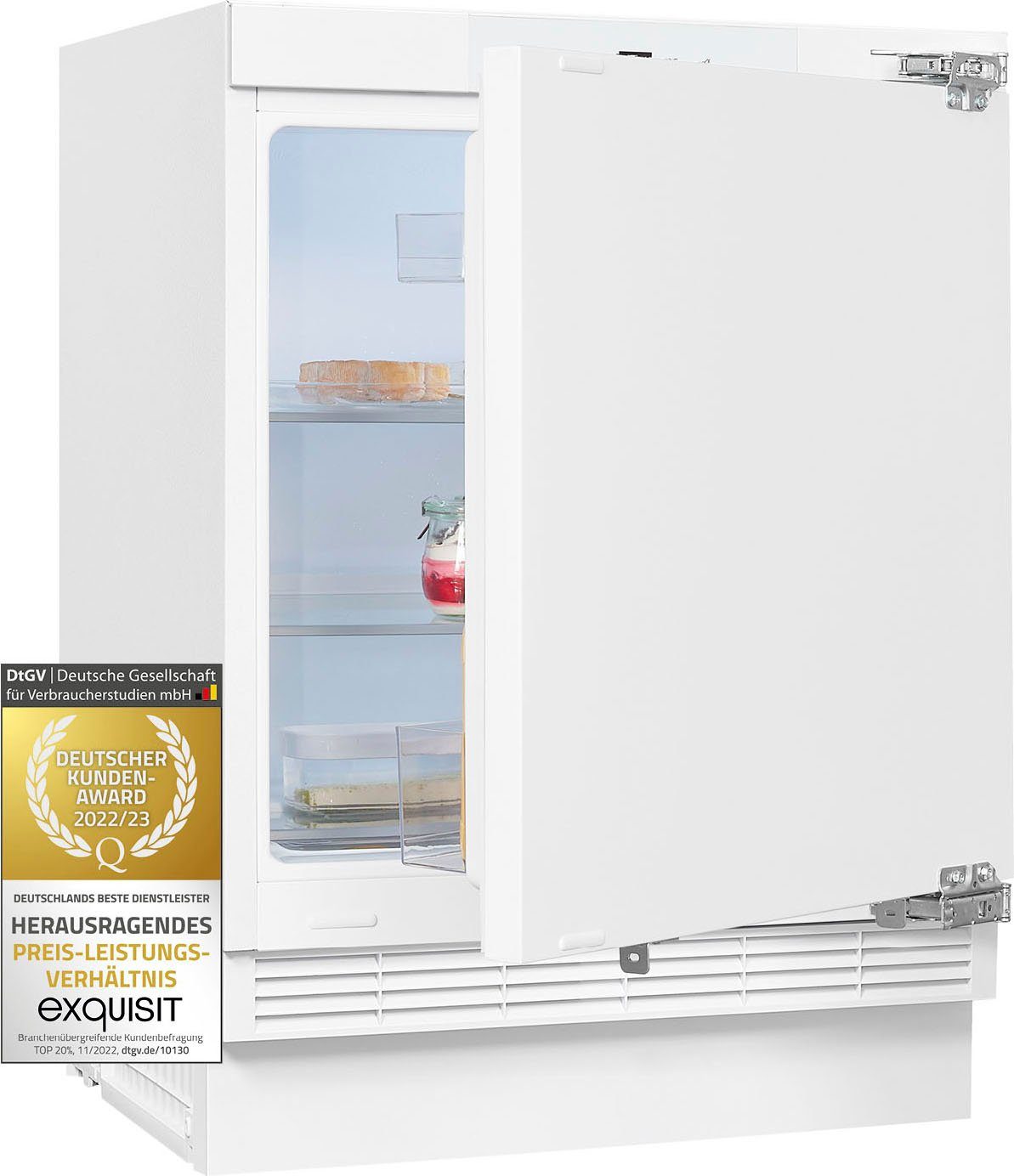 exquisit Einbaukühlschrank UKS140-V-FE-010D, 81,8 cm hoch, 59,5 cm breit
