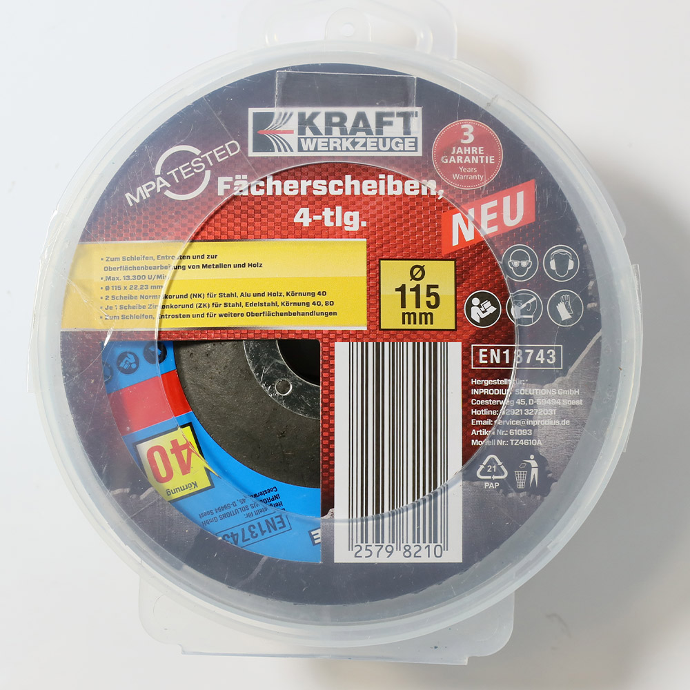 Kraft Werkzeuge Fächerscheiben-Set 4-tlg.