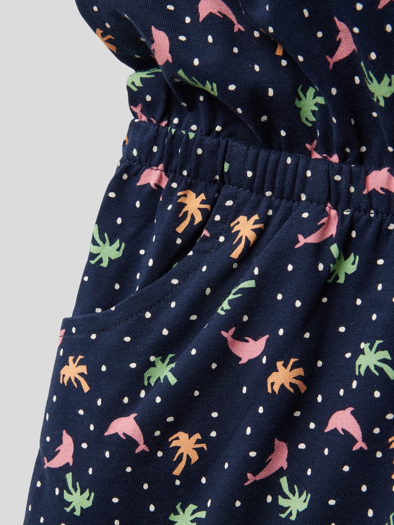 Playsuit mit Allover-Print in marineblau