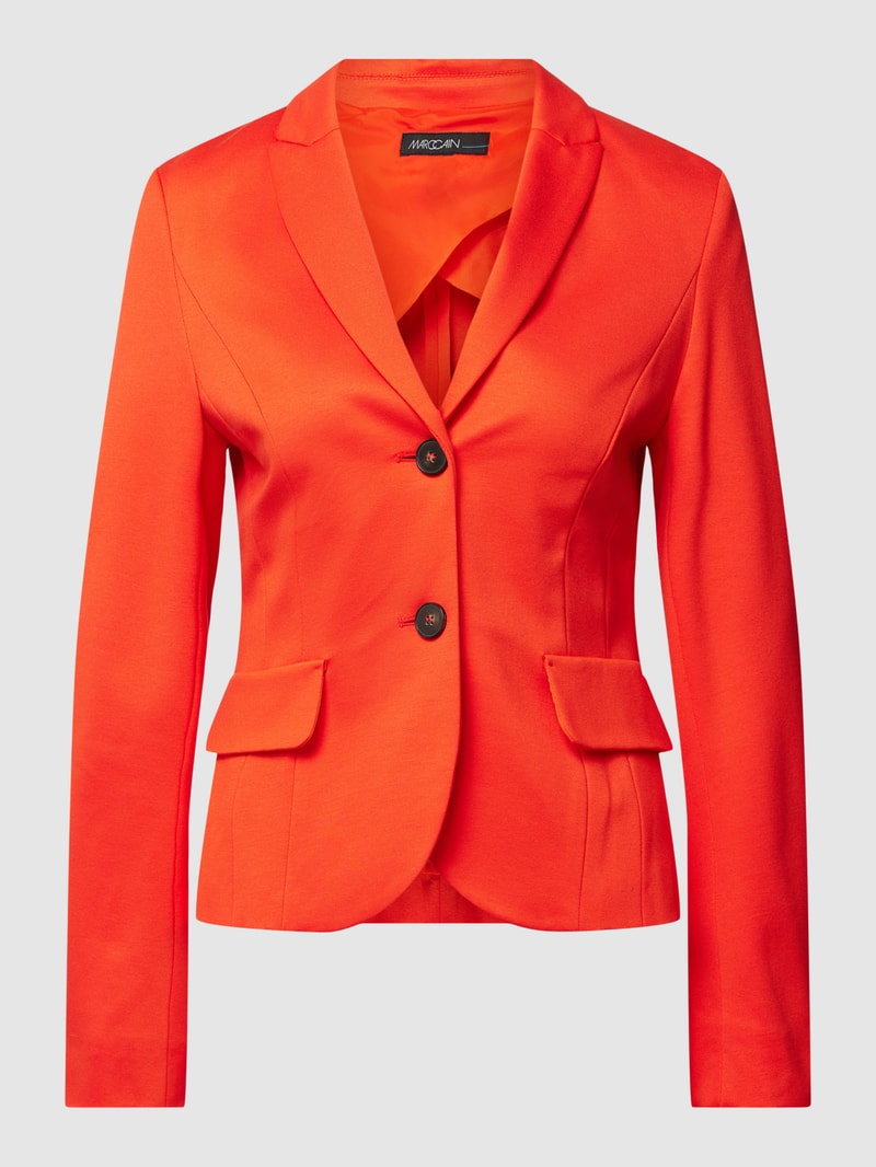 Blazer aus Viskose-Mix mit Stretch-Anteil mit Pattentaschen in hellrot