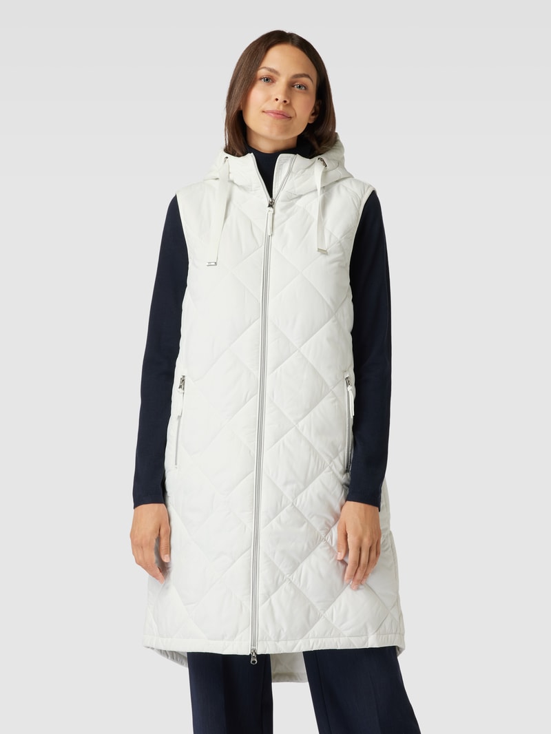 Steppweste mit Kapuze in offwhite