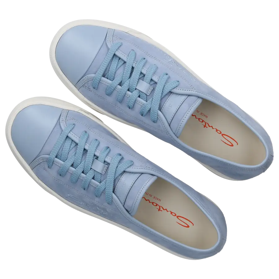 Santoni - Sneaker low Plateau 61229 Nubukleder - blau