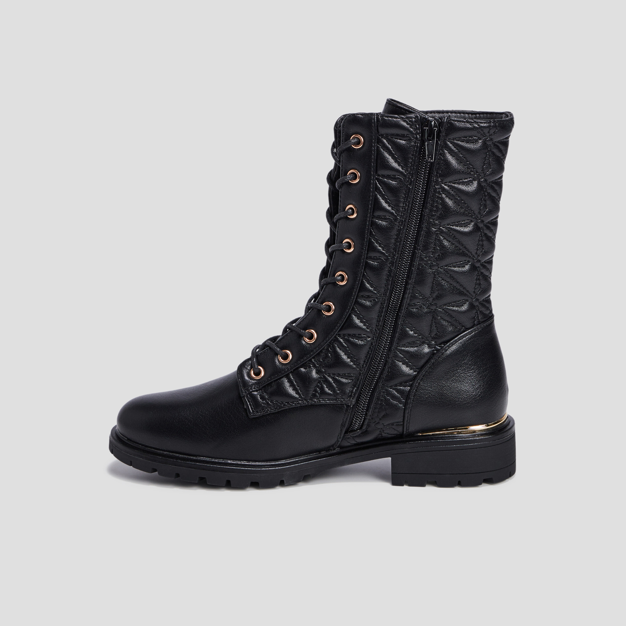 Bottines matelassées noir femme | La Halle