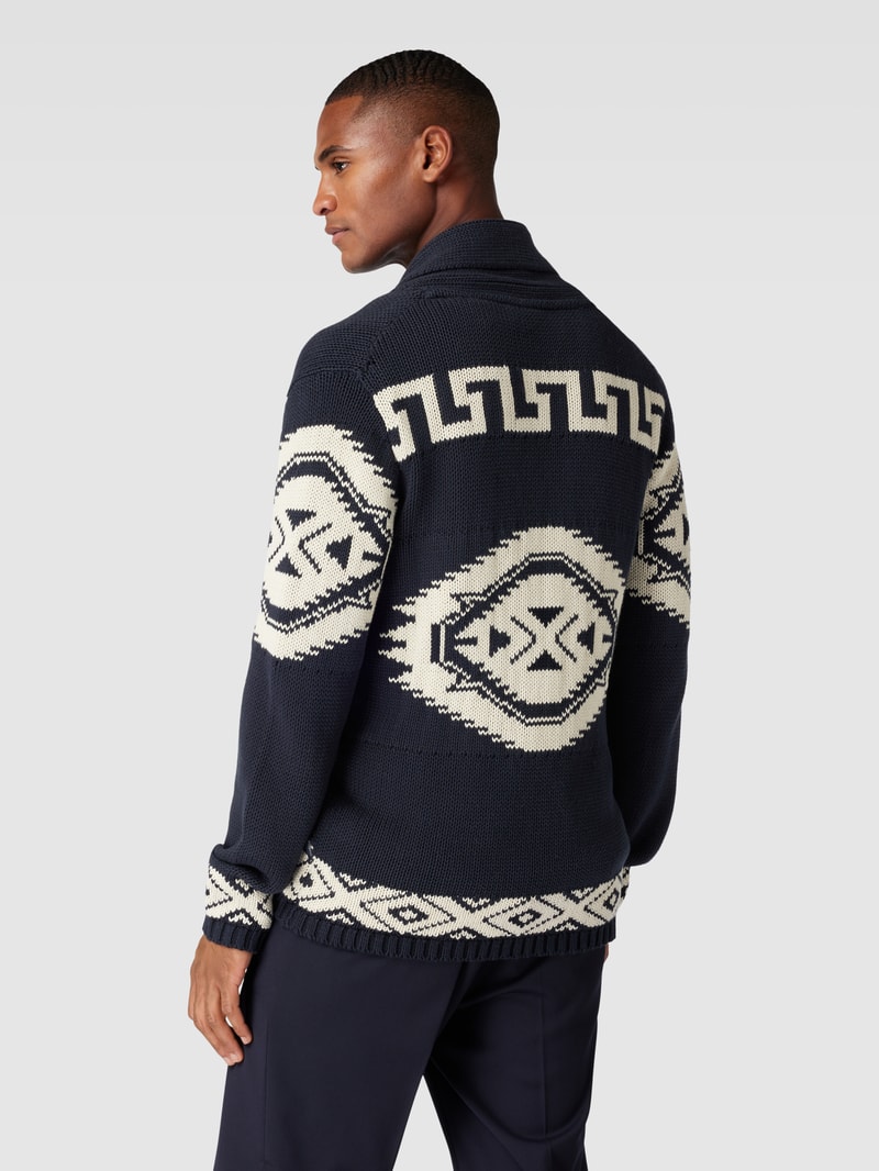 Strickjacke mit Knopfleiste in marineblau