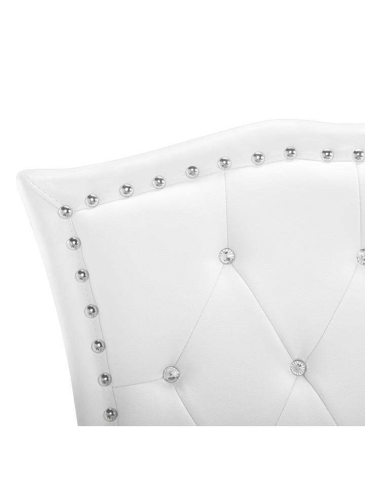 Beliani Doppelbett METZ in Weiß/Schwarz/Silber - (W) 168 x (H) 102 x (L) 217 cm günstig kaufen onesize