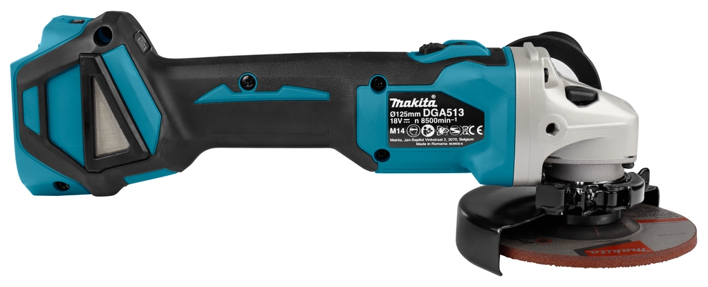 Makita DGA513ZJ 18V Haakse slijper 125 mm met rem in Mbox excl. accu