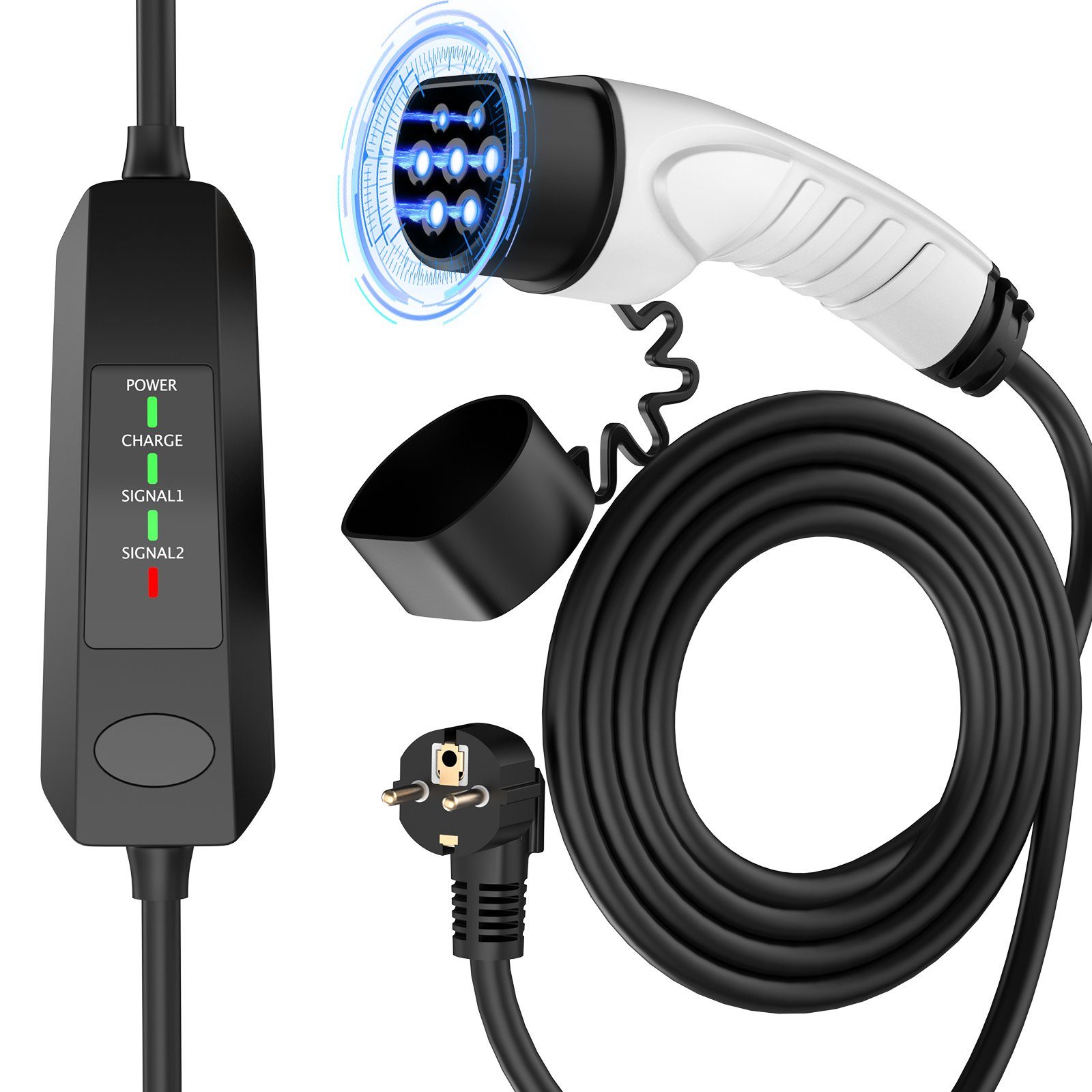 Joycharge Tragbares EV Ladegerät Elektroauto-Ladestation Type 2, 3,70kW / 16A, 1-phasig Schuko