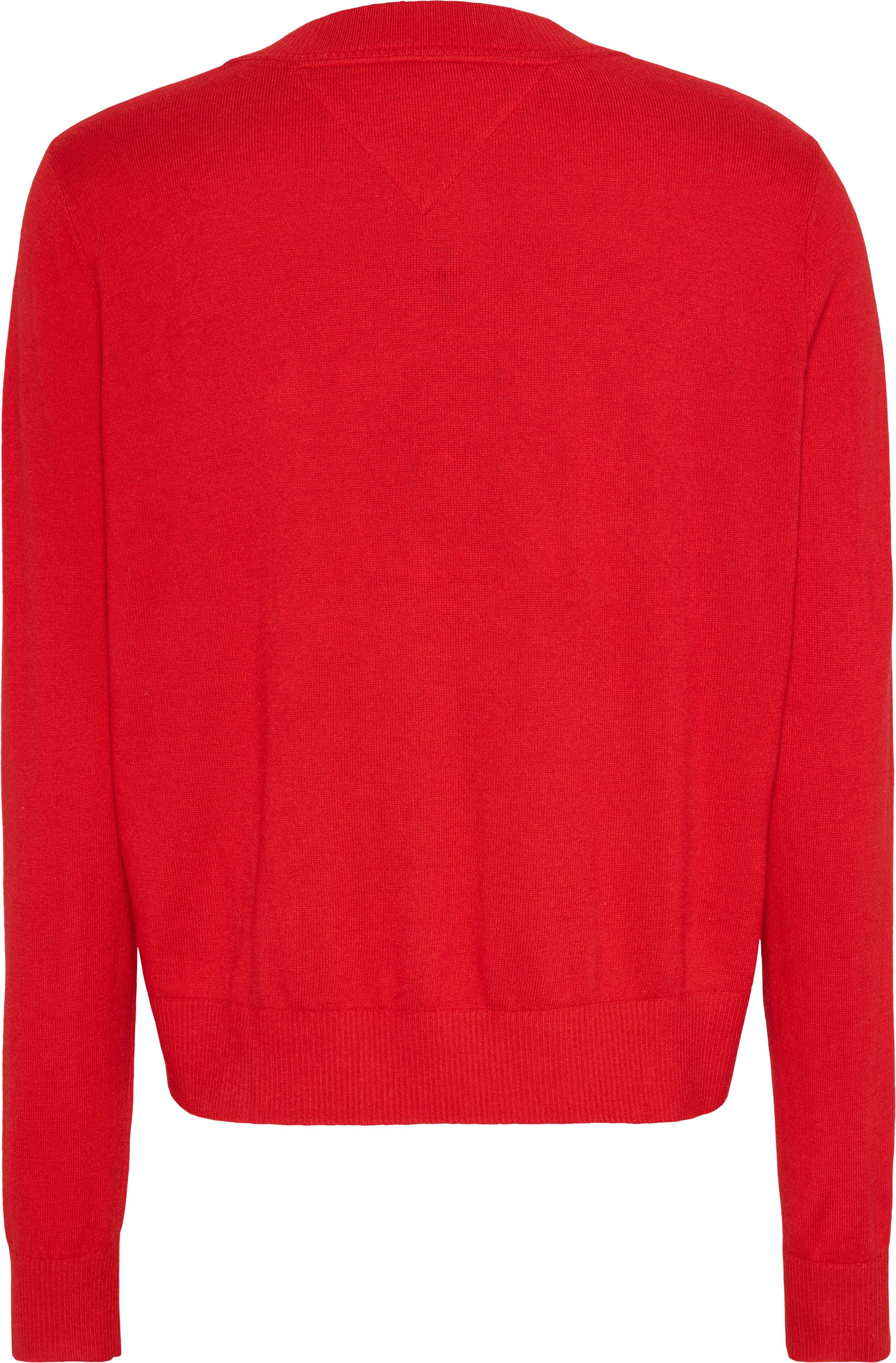 Tommy Jeans V-Ausschnitt-Pullover TJW ESSENTIAL VNECK SWEATER mit Tommy Jeans Markenlabel