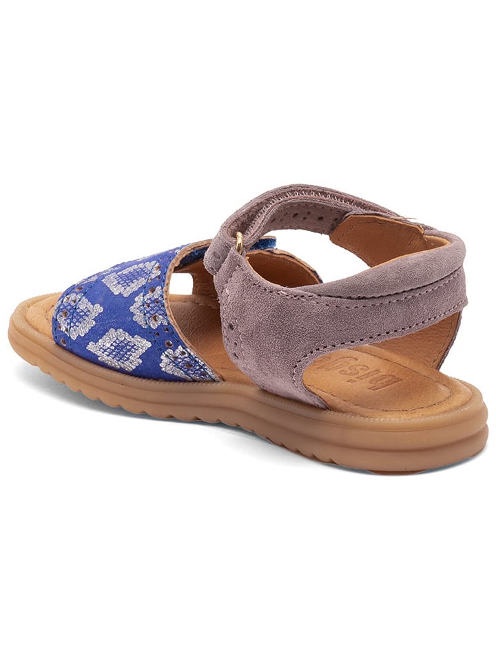 bisgaard Leder-Sandalen in Lila/ Blau/ Silber günstig kaufen