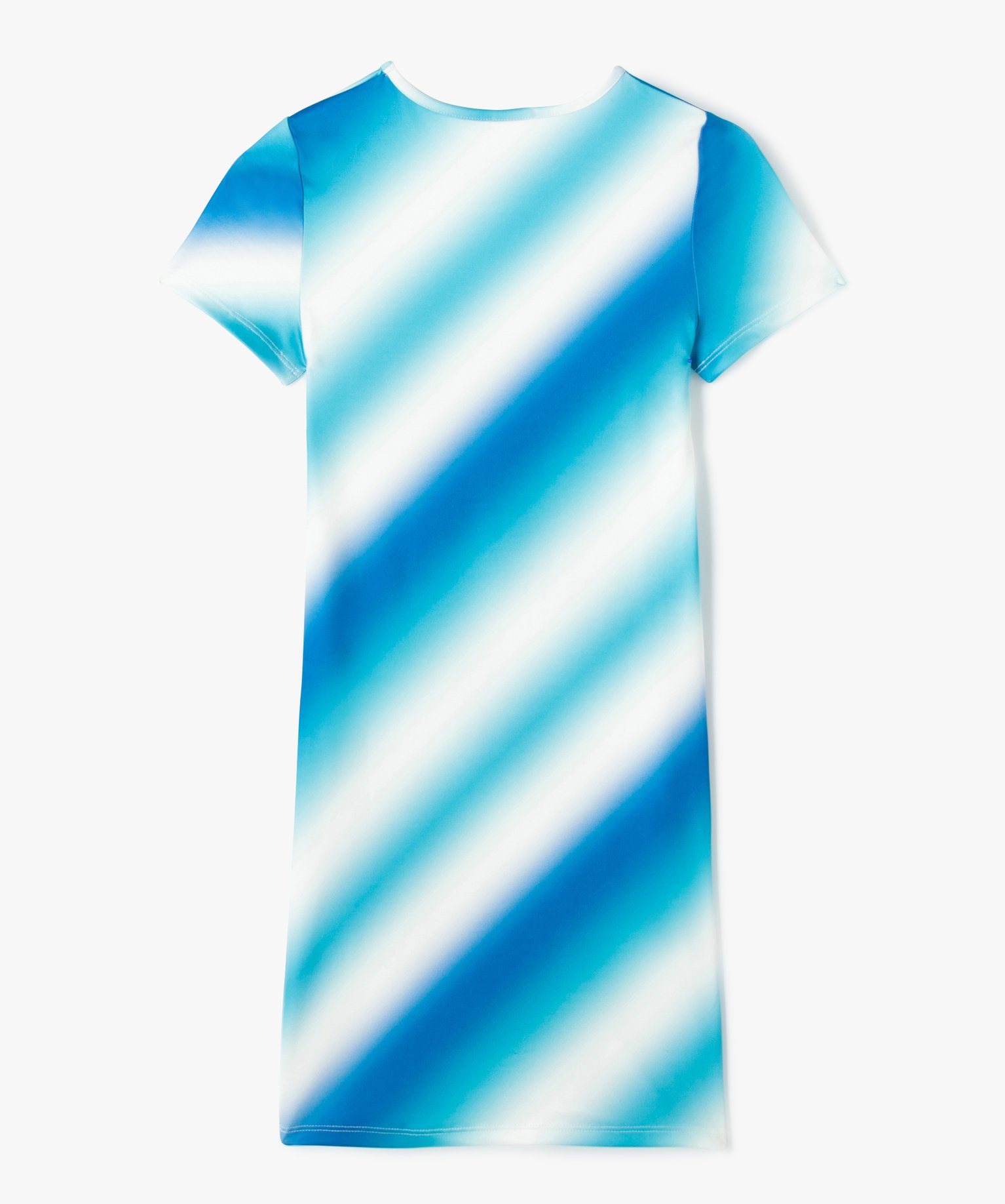 Robe tee-shirt imprimée à manches courtes fille bleu | GEMO
