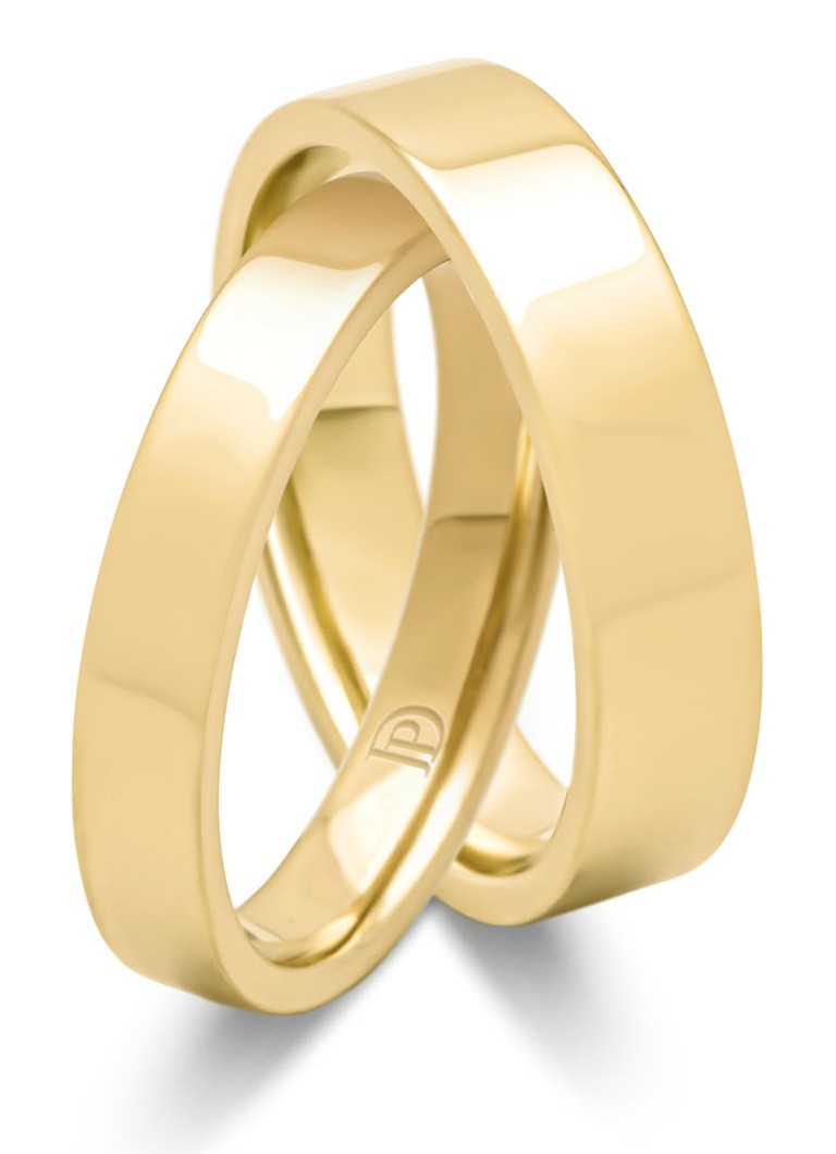 Diamond Point Yellow Gold Wedding Ring
