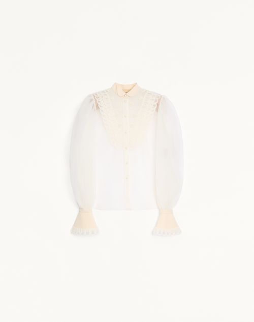 Broderet organza-skjorte